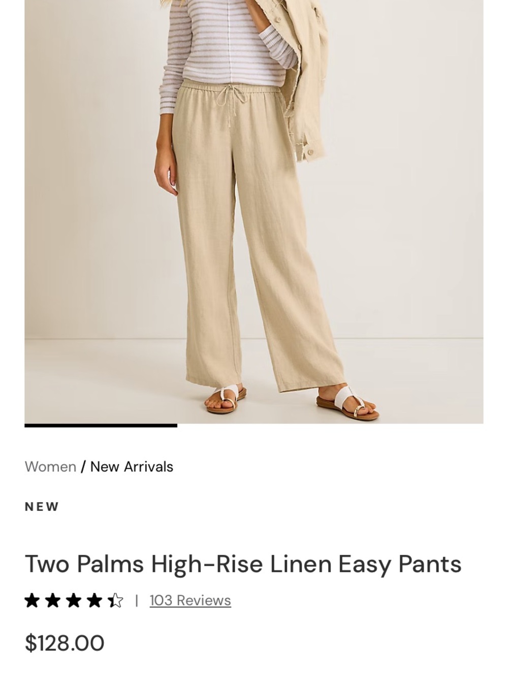 Tommy Bahama Women's Wide Leg Drawstring Pants - Oatmeal
